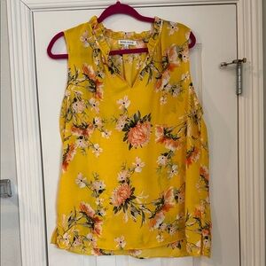 Rose & Olive Yellow Floral Sleeveless Blouse